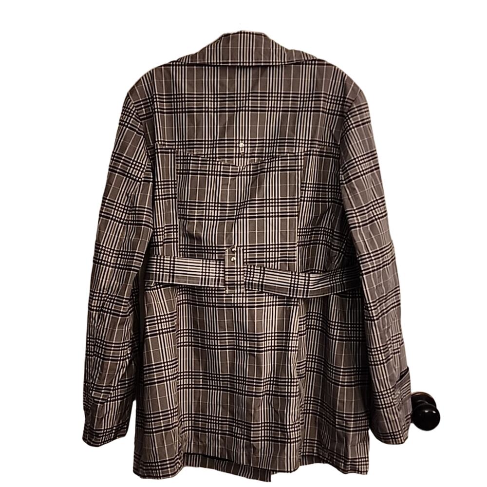 Laura Scott Plaid Trench Coat, XL - Picture 7 of 8